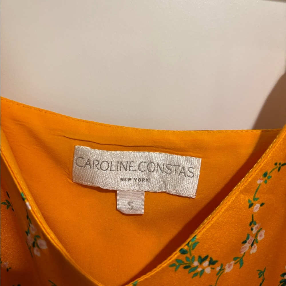 Caroline Constas Floral Orange Dress